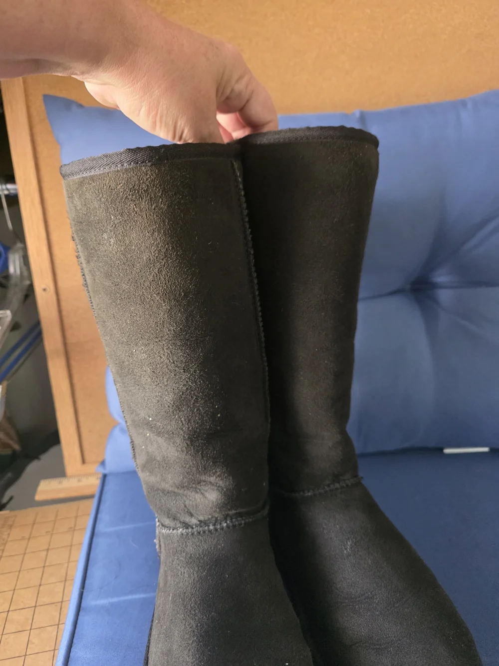 UGG Australia Classic Tall Black Sheepskin Boots Size 9